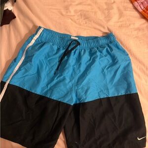 Nike Men's Aqua and Black Board Shorts